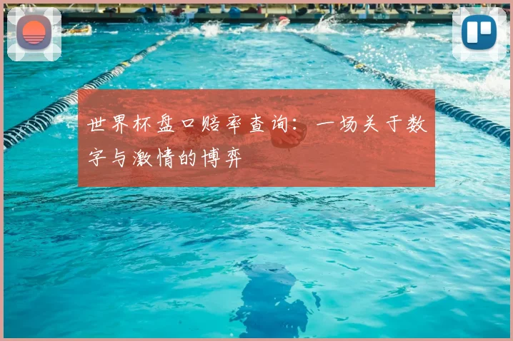世界杯盘口赔率查询:一场关于数字与激情的博弈